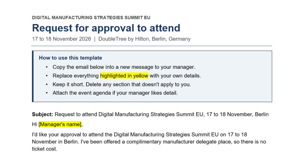 snippet of the DMS EU convince your boss letter